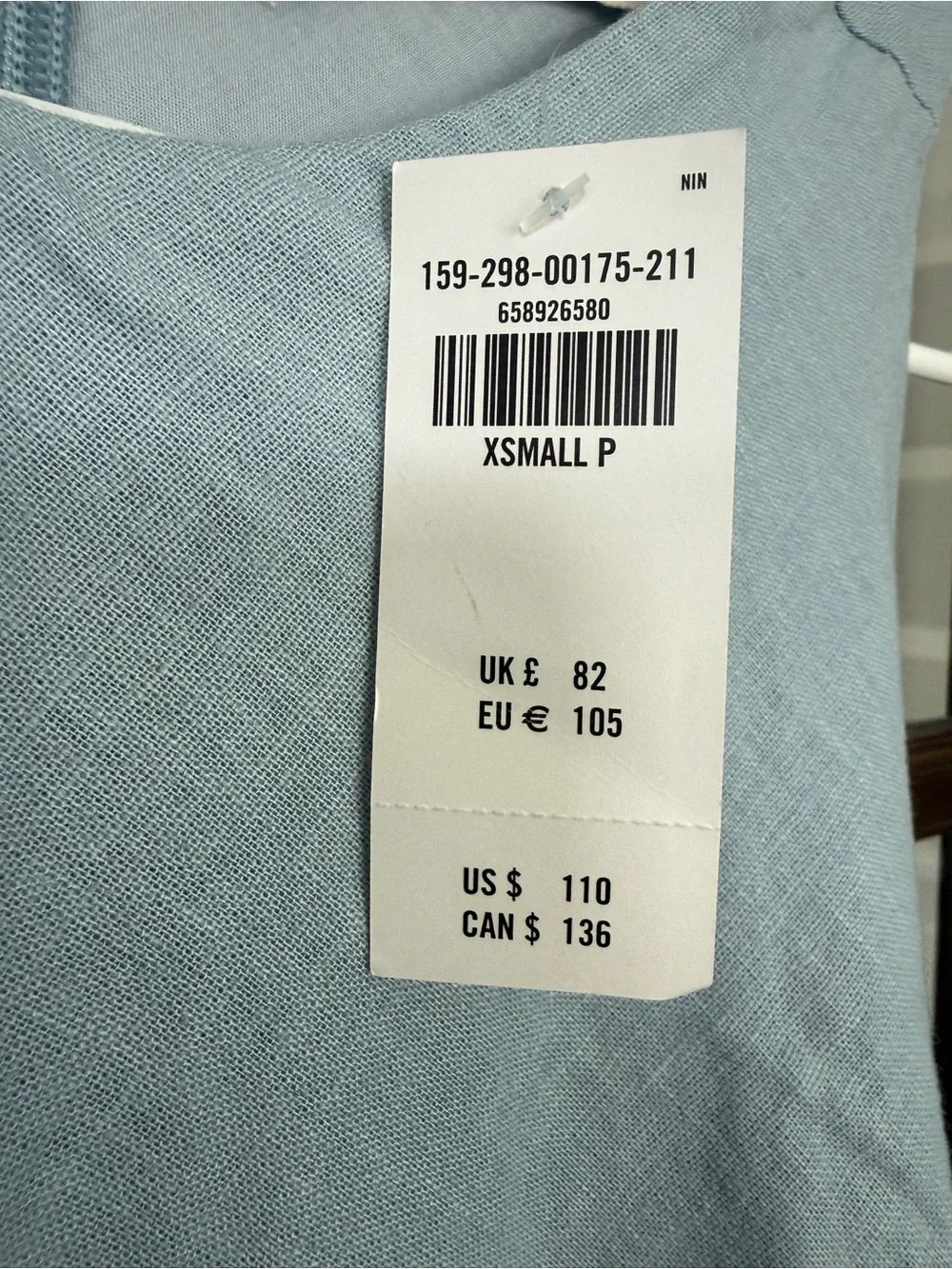 NWT Abercrombie & Fitch light blue linen-blend sleeveless maxi dress